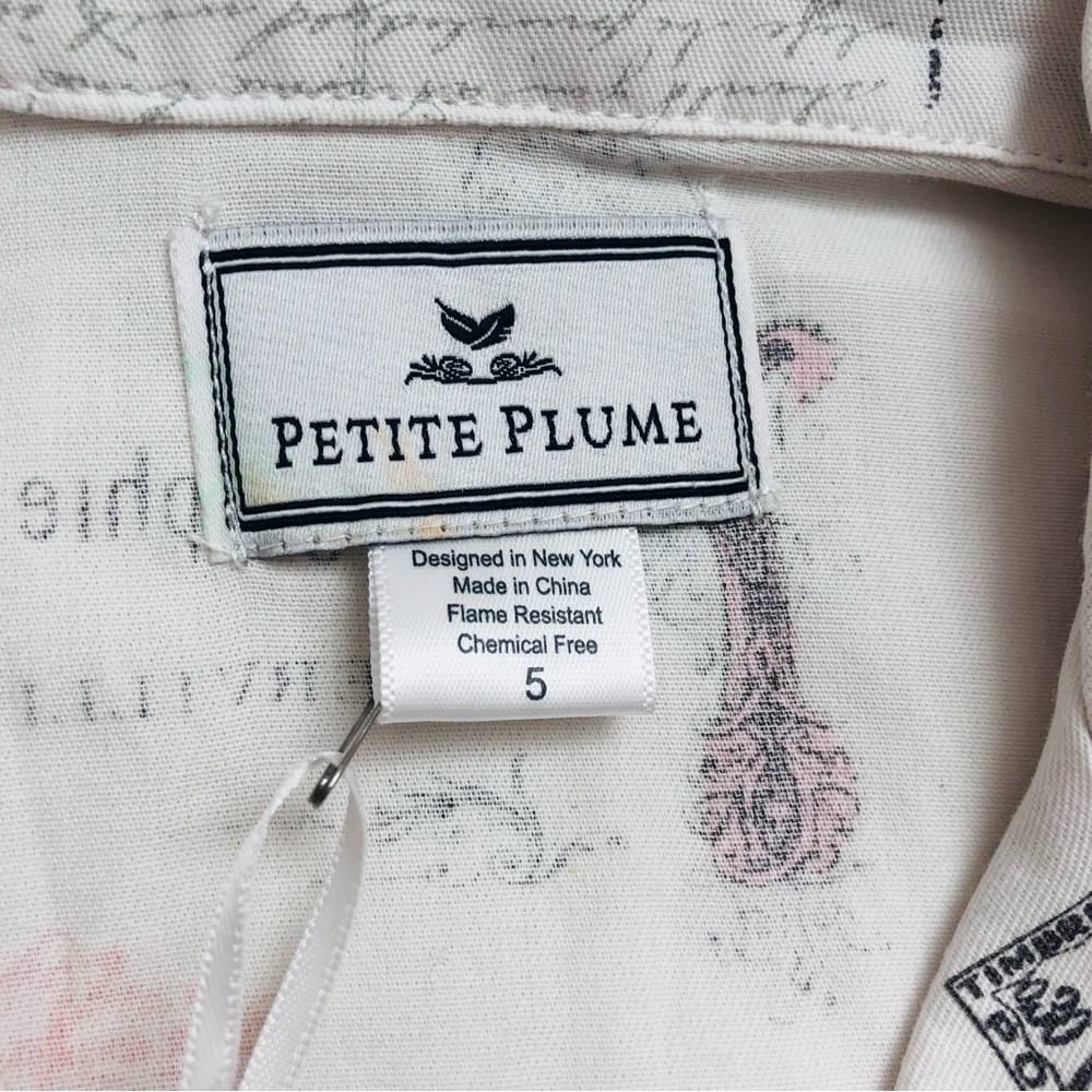 💕 Petite Plume Paris Musings Luxury Pajamas • Size 5T • Shirt & Pants Set - Picture 5 of 13